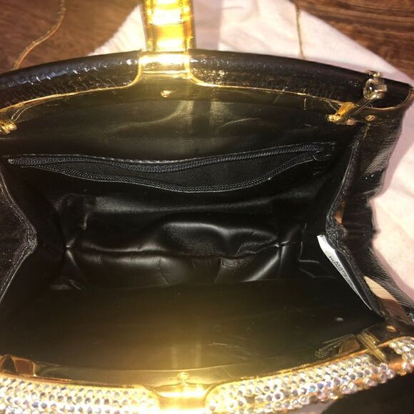 Vintage handbag-gold tone chain strap - Picture 3 of 11